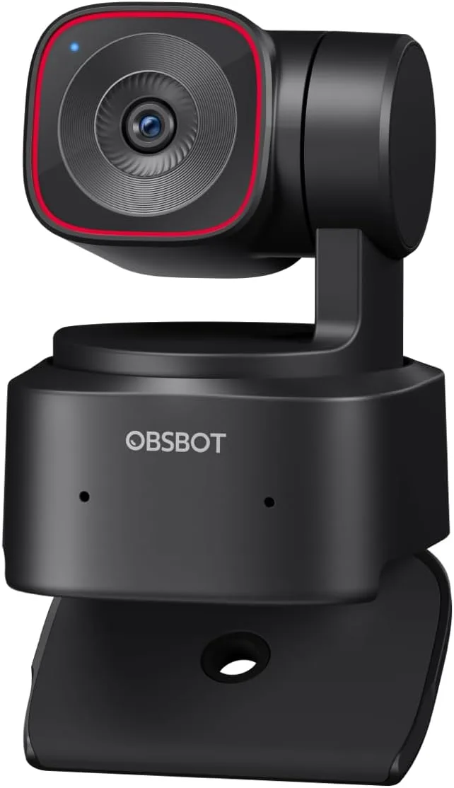 OBSBOT ▫️ Tiny 2 Lite 4K Webcam para PC, Câmara de Transmissão PTZ com Seguimento AI, Sensor de 1/2", Controlo por Gestos, 60 FPS, HDR, Microfones, Webcam para PC, Portátil, Reunião, Videochamada.
