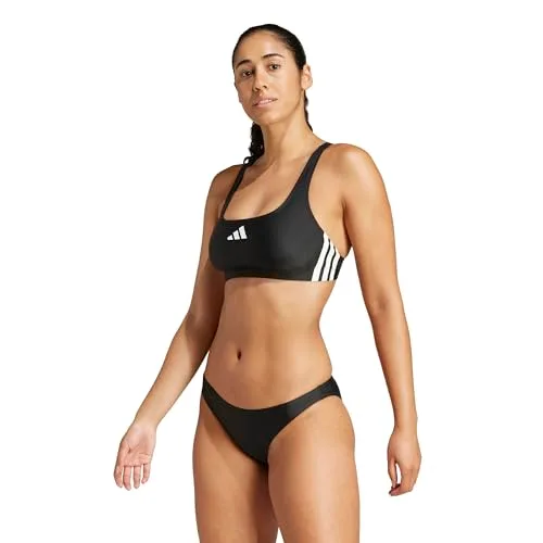 adidas ▫️ Biquíni feminino com costas em V e 3 faixas 3