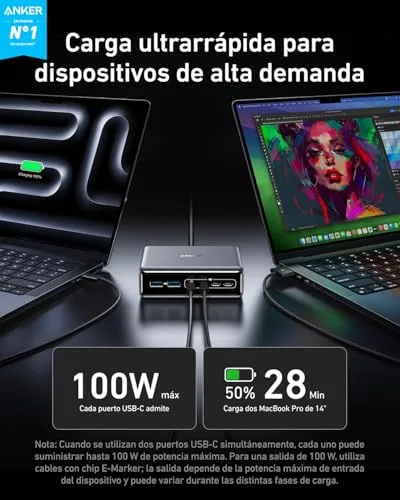 Anker ▫️ Carregador Prime com carregamento rápido USB-C de 200 W, estação de carregamento 2