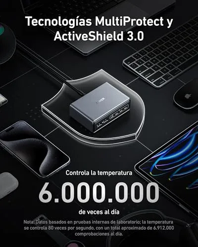 Anker ▫️ Carregador Prime com carregamento rápido USB-C de 200 W, estação de carregamento 4