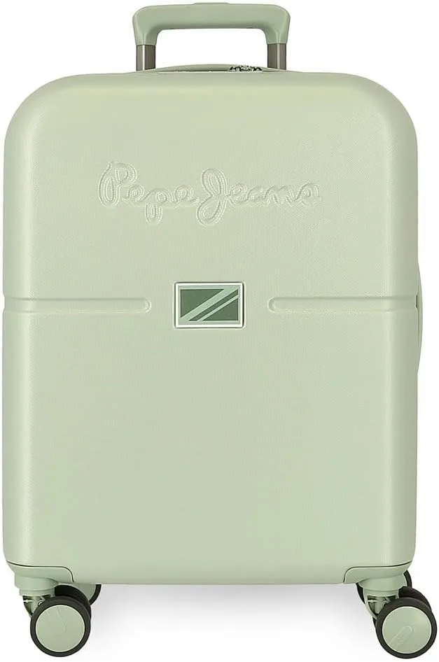 Pepe Jeans ▫️ Accent Cabin Luggage Black 40x55x20 cms Rigid ABS TSA Integrated Lock 37L 2,68 kgs 4 Double Wheels Hand Luggage by Joumma Bags