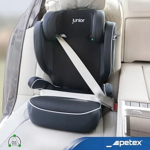 Petex ▫️ Cadeira de carro para crianças Basic i-Size, em conformidade com a norma ECE R129, para crianças com cerca de 100 – 150 cm, cadeira de carro ajustável em altura, na cor preta, 1 unidade 7