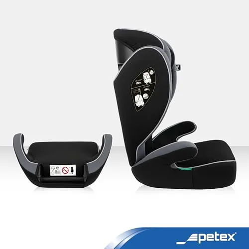 Petex ▫️ Cadeira auto infantil Basic i-Size, em conformidade com a norma ECE R129, para crianças com cerca de 100 – 150 cm, cadeira auto infantil ajustável em altura, na cor cinzenta, 1 unidade 3