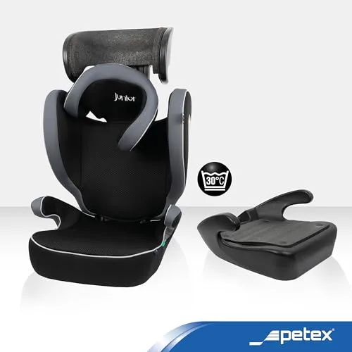 Petex ▫️ Cadeira auto infantil Basic i-Size, em conformidade com a norma ECE R129, para crianças com cerca de 100 – 150 cm, cadeira auto infantil ajustável em altura, na cor cinzenta, 1 unidade 5