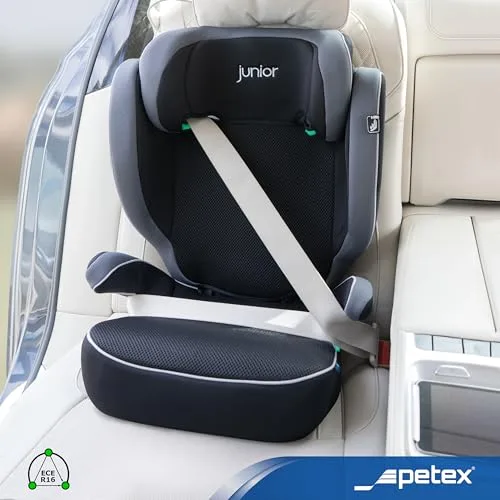 Petex ▫️ Cadeira auto infantil Basic i-Size, em conformidade com a norma ECE R129, para crianças com cerca de 100 – 150 cm, cadeira auto infantil ajustável em altura, na cor cinzenta, 1 unidade 7