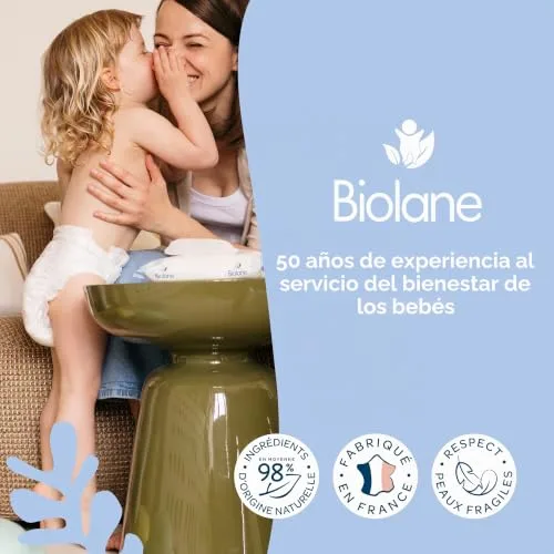 Biolane ▫️ Toalhitas para bebé à base de água - 900 toalhitas - Conjunto de 12x75 7