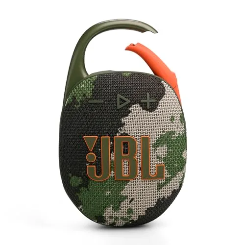 JBL ▫️ CLIP5 Altifalante Bluetooth, Carregamento USB-C, IP67 à prova de poeira, à prova de água, compatível com aplicações, estrutura com mosquetão, radiador passivo, portátil, esquadrão 5