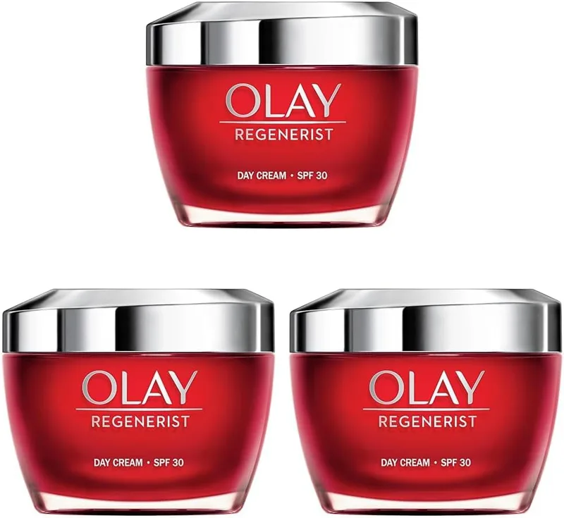 Olay ▫️ Regenerist Creme de Dia Facial com FPS 30, Fórmula com Vitamina B3 e Niacinamida, Hidratação 24h, 50 ml (Embalagem de 3)