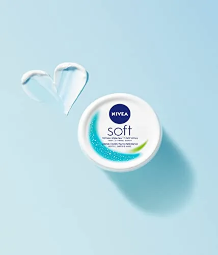 NIVEA ▫️ Soft (1 x 375 ml), creme multiusos com óleo de jojoba e vitamina E, creme hidratante intensivo para o cuidado da pele do rosto, corpo e mãos, sem parabenos (Embalagem de 4) 3