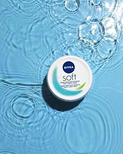 NIVEA ▫️ Soft (1 x 375 ml), creme multiusos com óleo de jojoba e vitamina E, creme hidratante intensivo para o cuidado da pele do rosto, corpo e mãos, sem parabenos (Embalagem de 4) 4