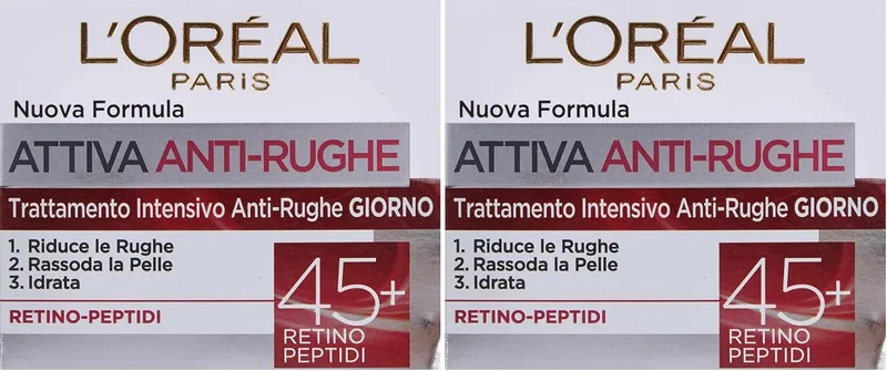 L'Oreal Paris ▫️ L'OREAL Active Anti-Rugas + 45Y.O. 50 Ml Cuidado de Rosto (Embalagem de 2)