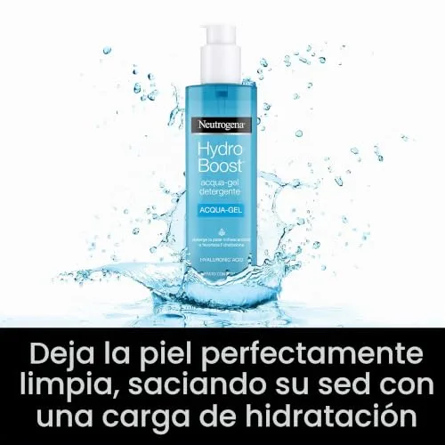 Neutrogena ▫️ Gel de Água de Limpeza Facial Hydro Boost, Ácido Hialurónico, Desmaquilhante, para impurezas e oleosidade, Hidratação intensa, Peles sensíveis, 200 ml (Embalagem de 3) 2