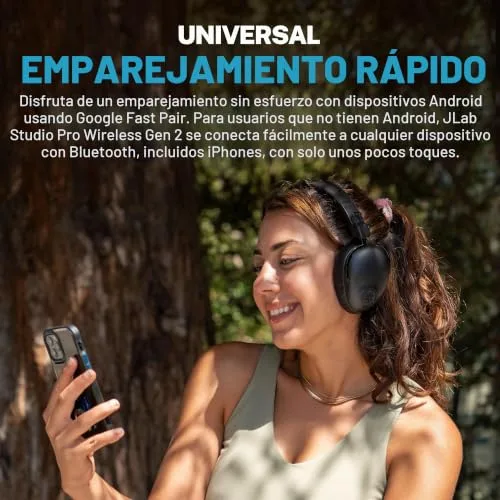 JLab ▫️ Studio Pro+ Auscultadores sem fios Bluetooth com design sobre a orelha - 65 h, Preto 6