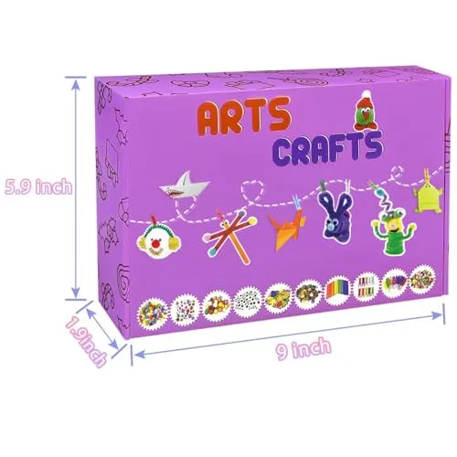 VLUSSO ▫️ 2000 peças - Kit de artesanato criativo DIY para crianças - Conjunto de artesanato para meninas com caixa e limpador de palhinhas - Conjunto de materiais de artesanato para meninos e meninas de 4, 5, 6, 7 e 8 anos - Presente 5