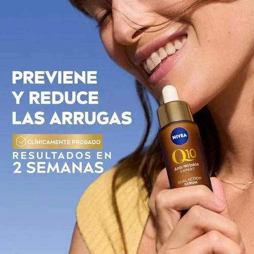 NIVEA ▫️ Q10 Anti-rugas Expert Sérum de Dupla Ação (30 ml) - Sérum facial antienvelhecimento, tecnologia antiglicação, bloqueia os danos causados pelos açúcares - Pele seca, mista, normal - 30 ml 2