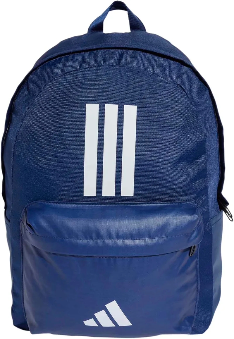 adidas ▫️ Mochila Unisexo para Adultos Classic Three Stripes Back To School, Azul Escuro/Branco, Tamanho Único
