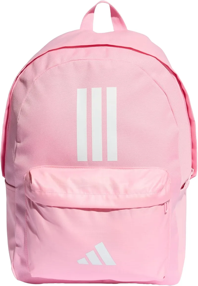 adidas ▫️ Mochila Unissexo para Adultos Classic Three Stripes Back To School, True Pink/Branco, Tamanho Único