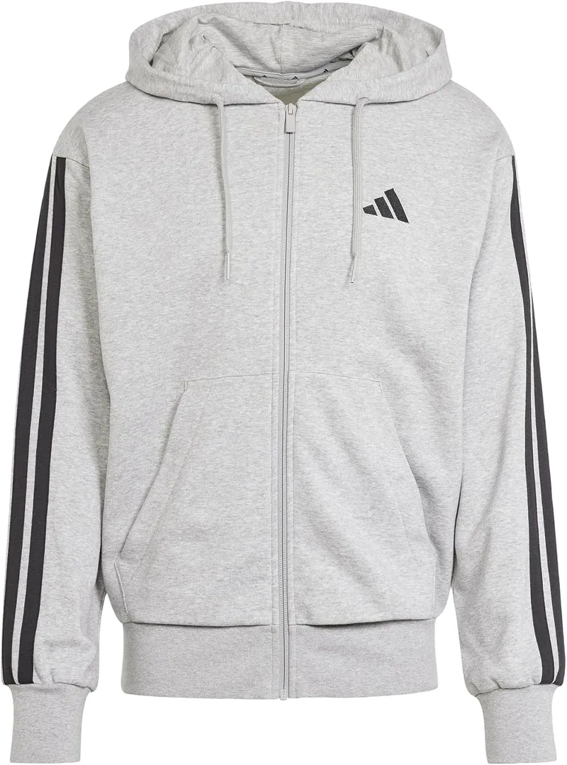 adidas ▫️ Casaco com capuz Essentials French Terry com 3 faixas para homem