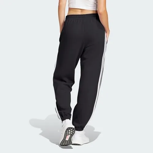 adidas ▫️ Calças Essentials French Terry com bainha e 3 faixas para mulher 4
