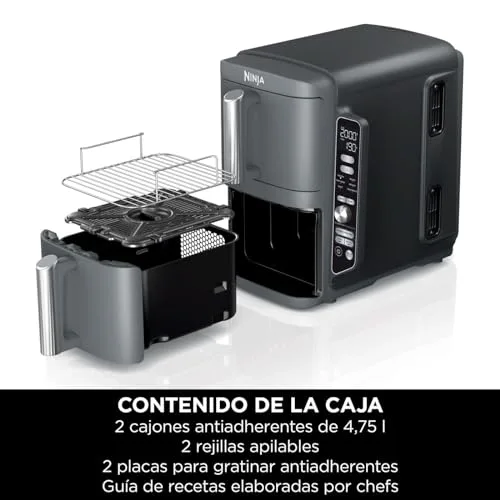 Ninja ▫️ Double Stack XL, Fritadeira de Ar Quente, 9,5 L, em cinzento, SL400EU 2