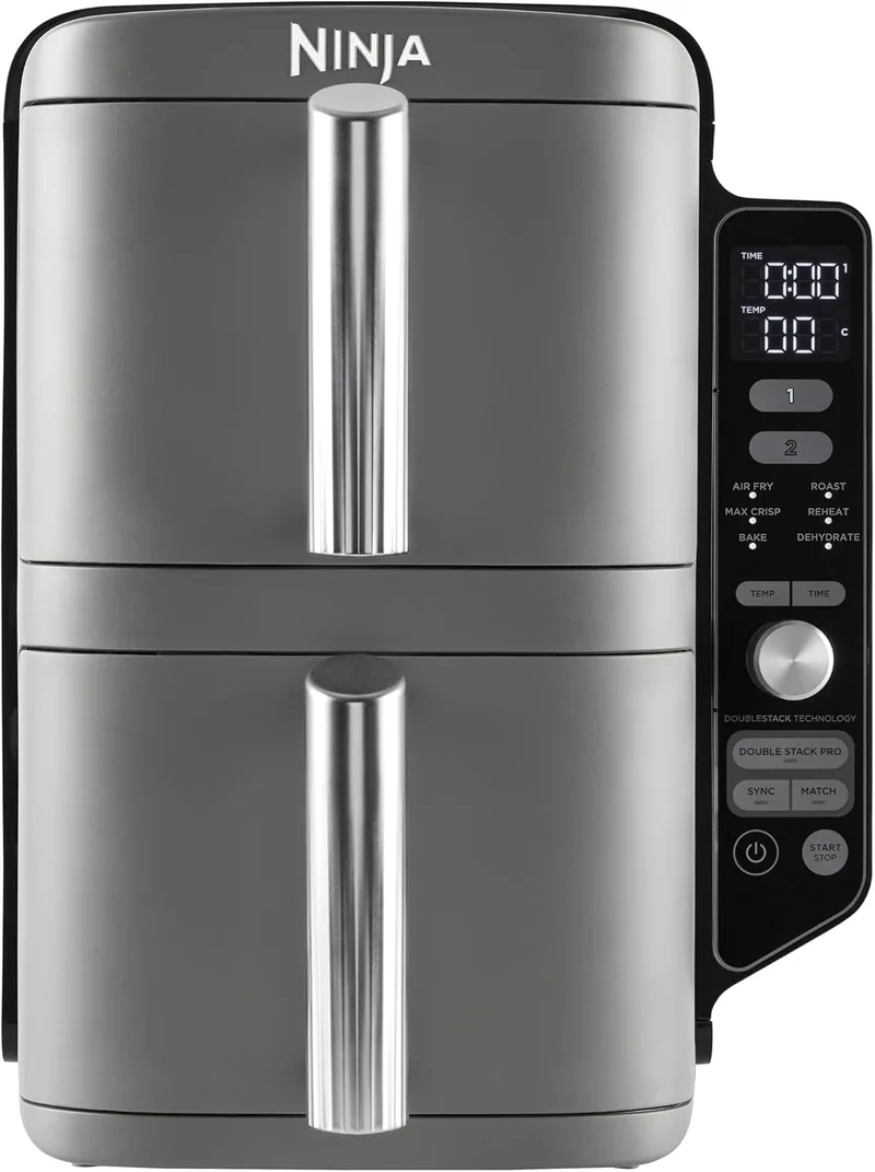 Ninja ▫️ Double Stack XL, Fritadeira de Ar Quente, 9,5 L, em cinzento, SL400EU