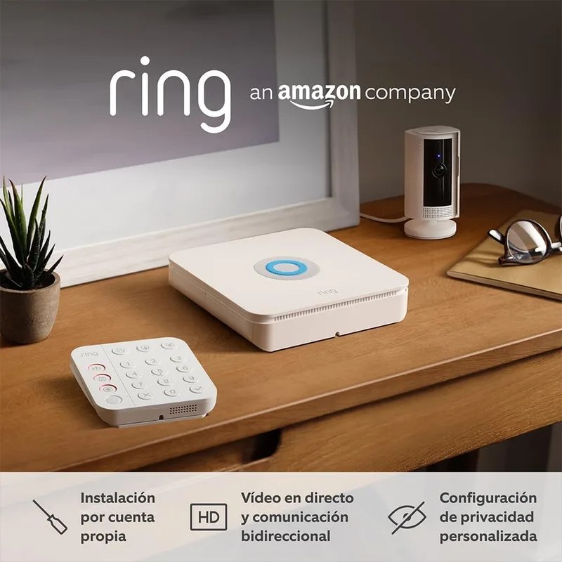 Ring ▫️ Alarm S + Câmara interior (Câmara interior de 2ª geração) com kit de subscrição Home (vendido em separado)