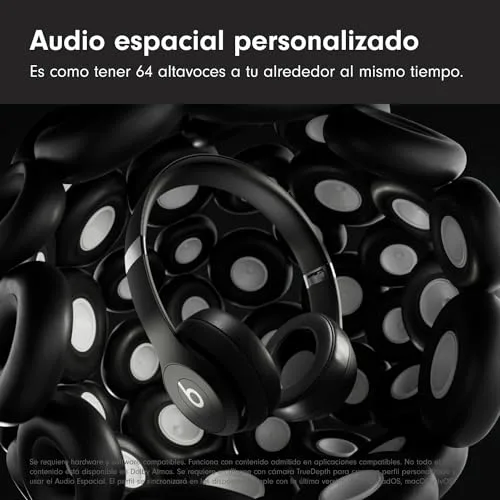 Beats ▫️ Solo 4 - Auscultadores sem fios Bluetooth do tipo «on-ear», compatíveis com Apple e Android, com até 50 horas de autonomia - Preto Mate 2