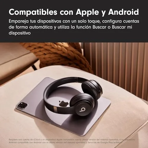 Beats ▫️ Solo 4 - Auscultadores sem fios Bluetooth do tipo «on-ear», compatíveis com Apple e Android, com até 50 horas de autonomia - Preto Mate 6