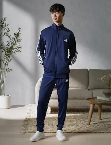 adidas ▫️ Homem SPORTSWEAR BASIC 3 STRIPES FATO DE TREINO EM MALHA 2