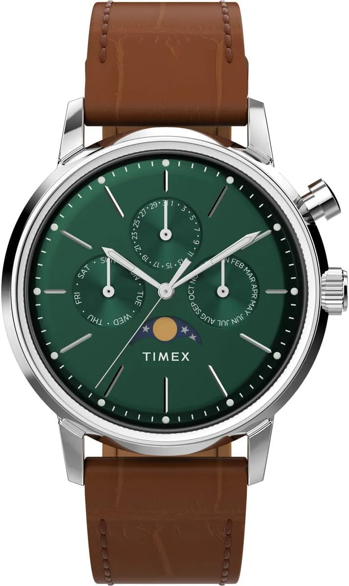 Timex ▫️ Relógio de quartzo para homem com mostrador múltiplo Marlin Moonphase