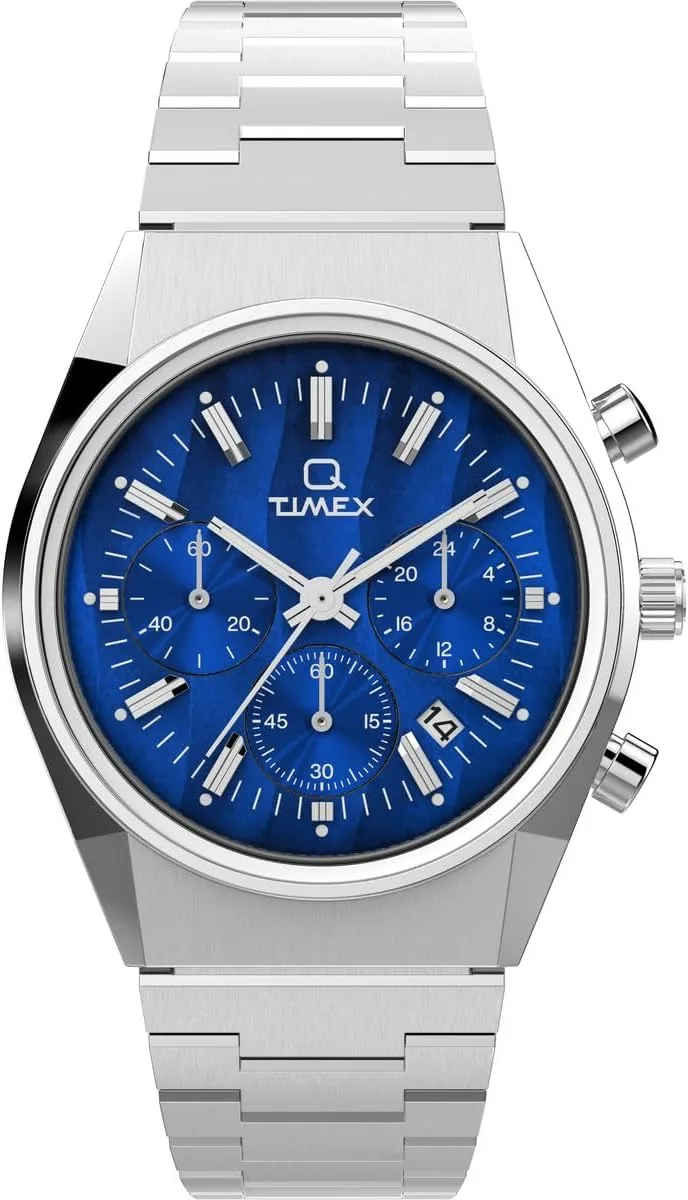 Timex ▫️ Relógio de homem Falcon Eye com cronógrafo de quartzo e bracelete em aço inoxidável