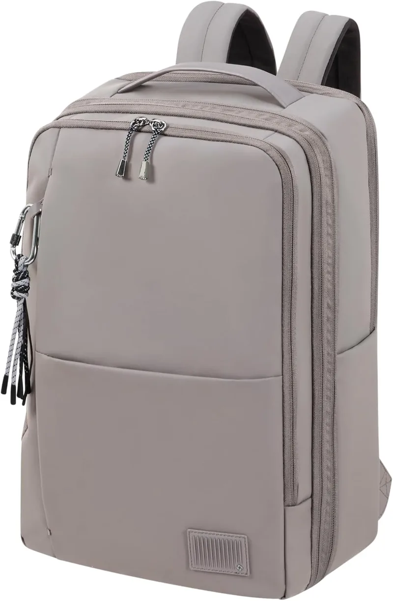 Samsonite ▫️ Wander Last: mala de cabine da easyJet (44 x 30 x 16,5/21,5 cm, 26/29 L, 1,30 kg), bagagem de mão para colocar debaixo do assento, mochila de avião M, para colocar debaixo do assento, rosa (rosa freixo)