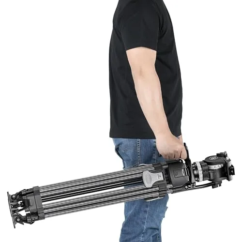 LEOFOTO ▫️ Tripé de carbono LVF-163C + FH-10 Kit de tripé de vídeo 7