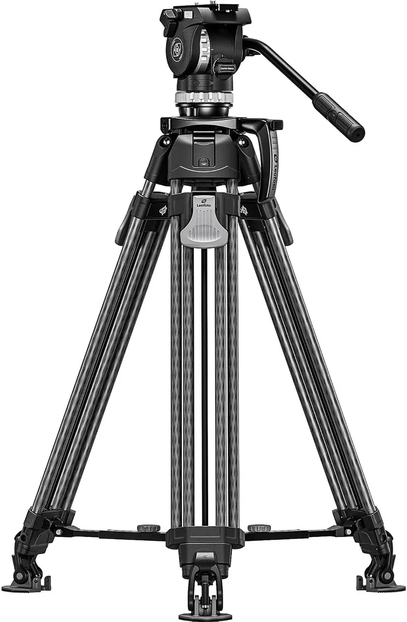 LEOFOTO ▫️ Tripé de carbono LVF-163C + FH-10 Kit de tripé de vídeo