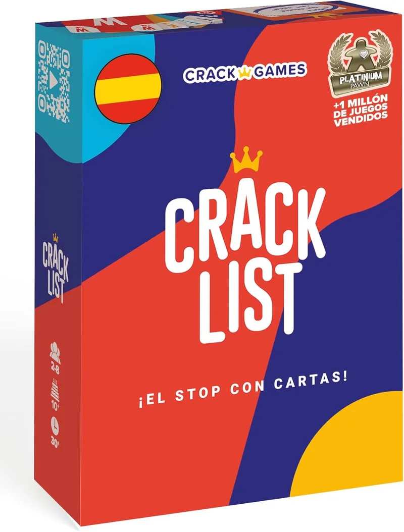 CRACK LIST ▫️ Jogo de Cartas com Palavras do Tipo Stop | Jogo para Famílias e Adultos | 2-8 Jogadores | 30 Minutos | +10 Anos | Espanhol