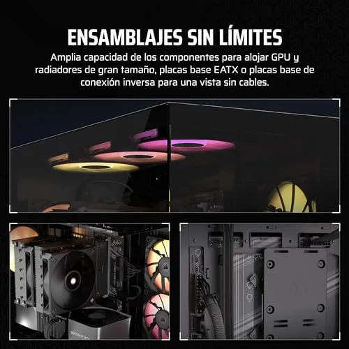 Corsair ▫️ iCUE Link 3500X RGB - Caixa de PC ATX de meia-torre - Vidro temperado panorâmico - Compatível com placa-mãe com montagem invertida - 3 ventoinhas RX120 RGB incluídas - Preto 5