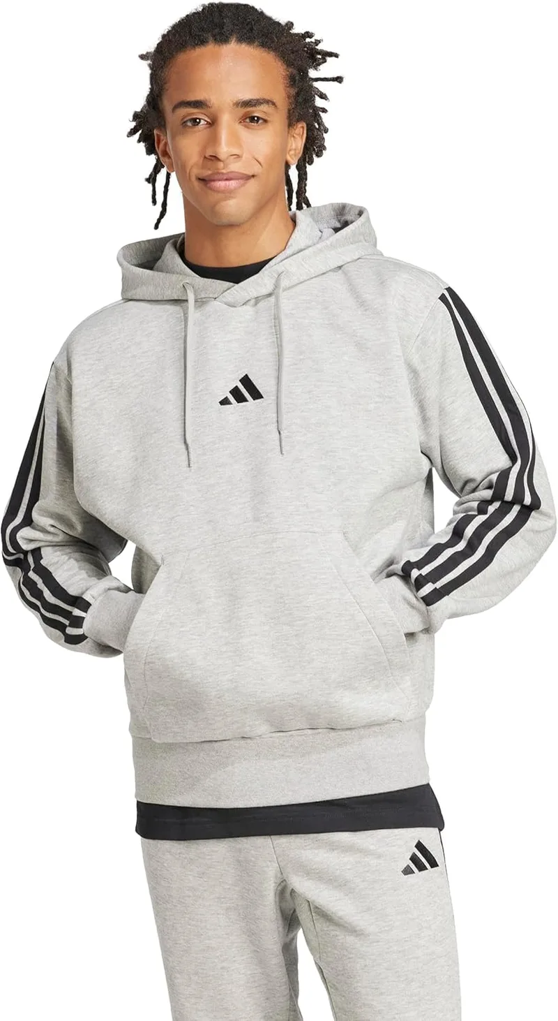 adidas ▫️ Casaco com capuz Essentials Fleece 3-Stripes para homem