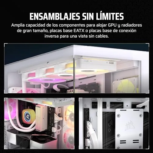 Corsair ▫️ 3500X Caixa de PC ATX de meia-torre - Vidro temperado panorâmico - Compatível com placa-mãe de montagem invertida - Sem ventoinhas incluídas - Branco 4