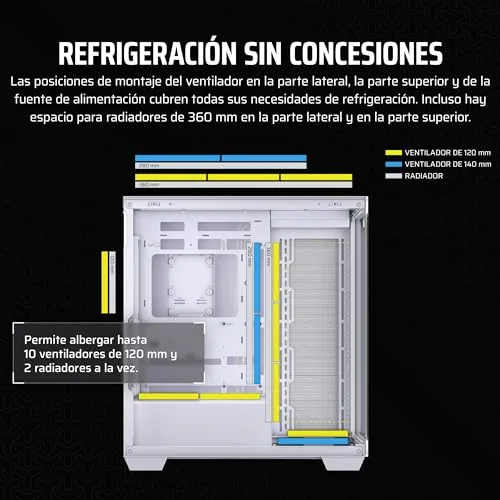 Corsair ▫️ 3500X Caixa de PC ATX de meia-torre - Vidro temperado panorâmico - Compatível com placa-mãe de montagem invertida - Sem ventoinhas incluídas - Branco 5