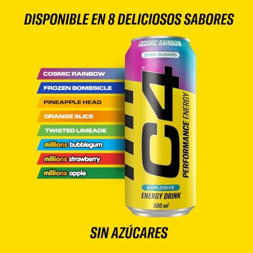 Cellucor ▫️ C4 Performance Energy com gás 500 ml x 12 Cosmic Rainbow Multilingue 7