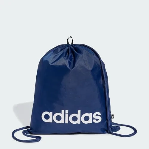 adidas ▫️ Saco para sapatos Unissexo para Adultos Linear Gymsack, Azul Escuro/Branco, Tamanho Único 5