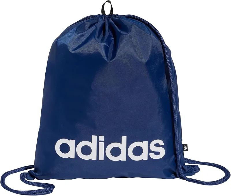 adidas ▫️ Saco para sapatos Unissexo para Adultos Linear Gymsack, Azul Escuro/Branco, Tamanho Único