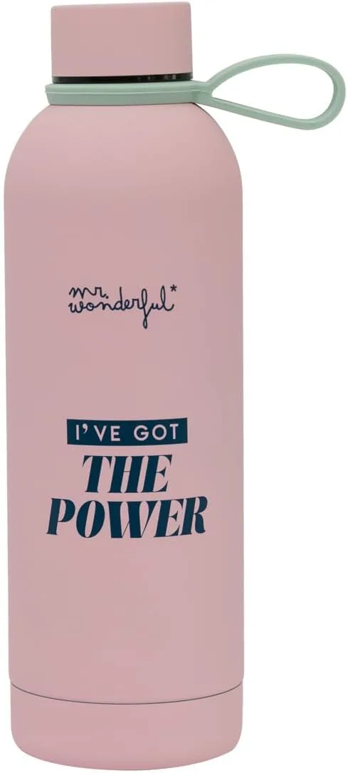 Mr. Wonderful ▫️ Garrafa térmica 550 ml - I've got the power - Garrafa de água em aço inoxidável - Garrafa hermeticamente fechada sem BPA - Capacidade 550 ml