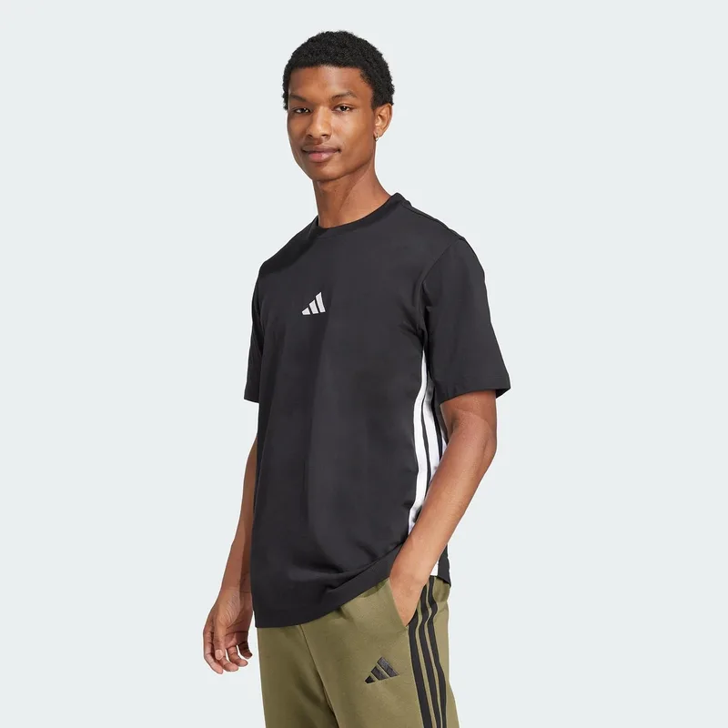 adidas ▫️ Camisola Essential Three Stripes Single Jersey para homem