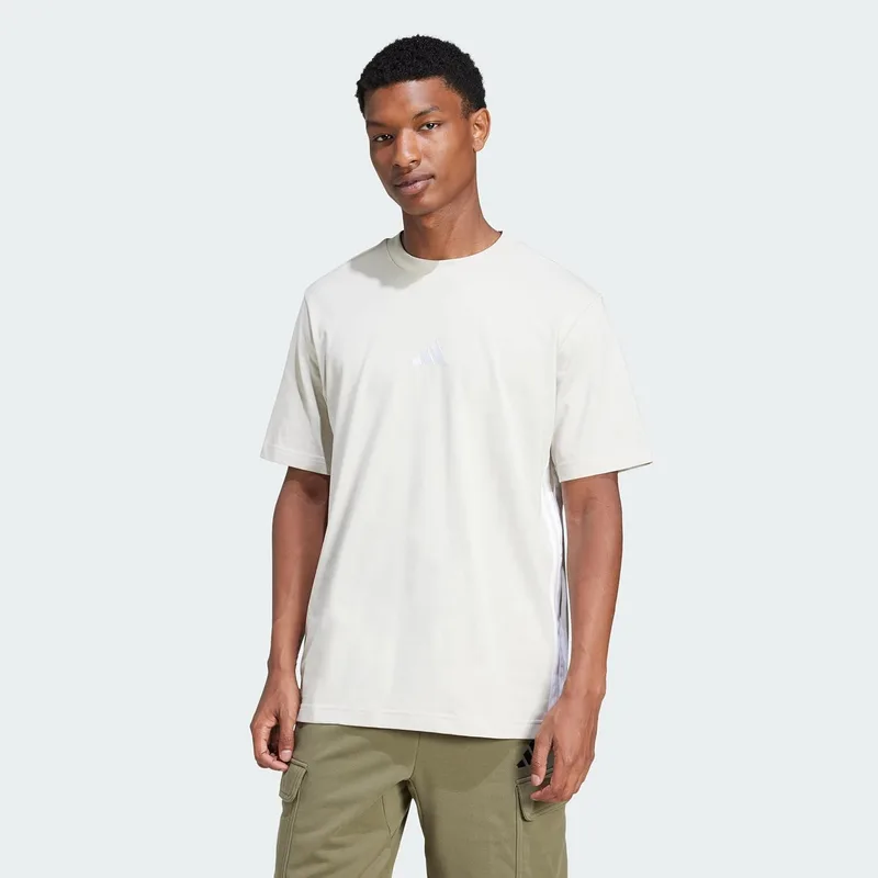 adidas ▫️ T-shirt Essential Three Stripes Single Jersey para homem