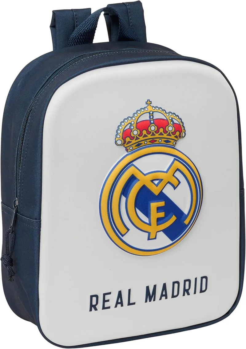 Safta ▫️ REAL MADRID 3D - Material Escolar, Ideal para Crianças de Diferentes Idades, Confortável e Versátil, Qualidade e Resistência