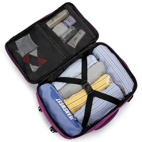 WENIG ▫️ Mochila de viagem de cabine de avião 40x20x25 para a Ryanair – Mochilas e malas de cabine Ryanair – Mochila de viagem – Bagagem de mão – Mochila feminina – Mochila para portátil com porta USB para o trabalho e a escola – Roxa 4