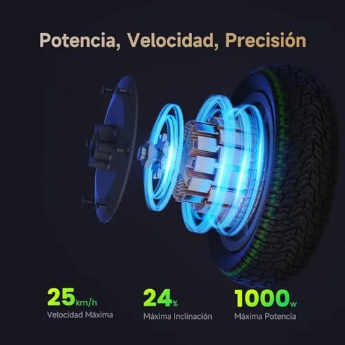 NAVEE ▫️ Patinete Elétrico Homologado pela DGT, autonomia de 25-70 km, travões de tambor e de disco com E-ABS, aplicação móvel, inclinação de 15-24% 4