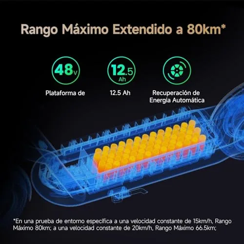 NAVEE ▫️ Patinete Elétrico Homologado pela DGT, autonomia de 25-70 km, travões de tambor e de disco com E-ABS, aplicação móvel, inclinação de 15-24% 5