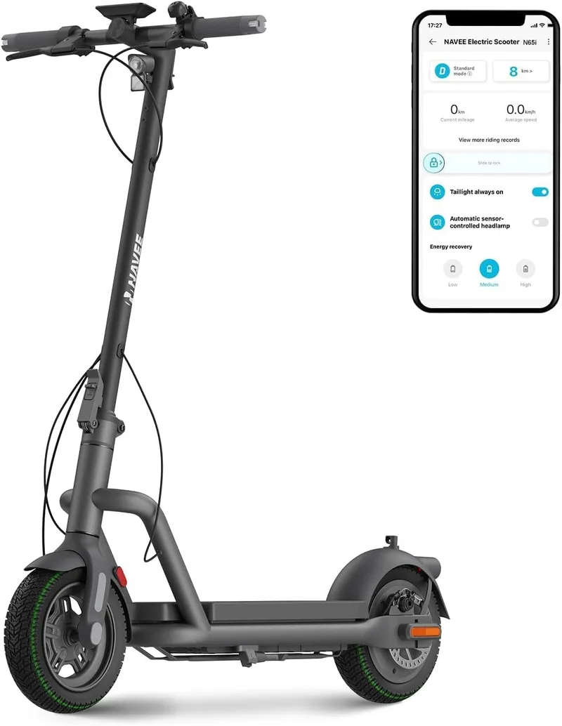 NAVEE ▫️ Patinete Elétrico Homologado pela DGT, autonomia de 25-70 km, travões de tambor e de disco com E-ABS, aplicação móvel, inclinação de 15-24%